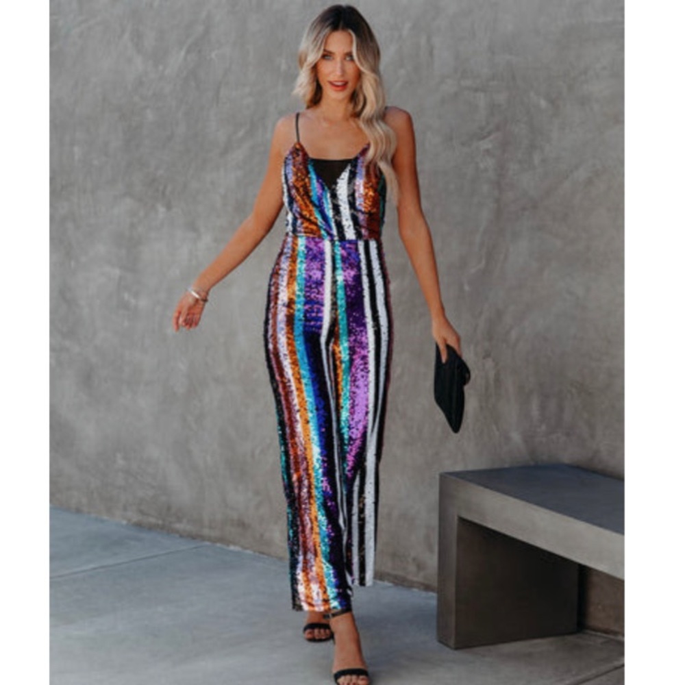 VICI Fashion Authority Sequin Jumpsuit